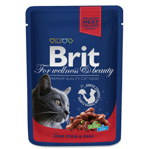 BRIT PREMIUM CHUNKS BEEF STEW konservi kaķiem Liellopu sautējums 100g